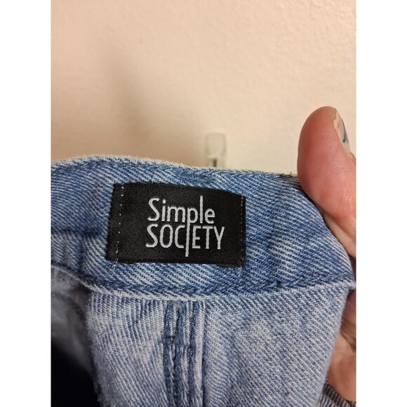 Simple Society Denim Blue Jeans Butterfly Print Boho Y2K Retro Casual Size 1/25 - Picture 5 of 6